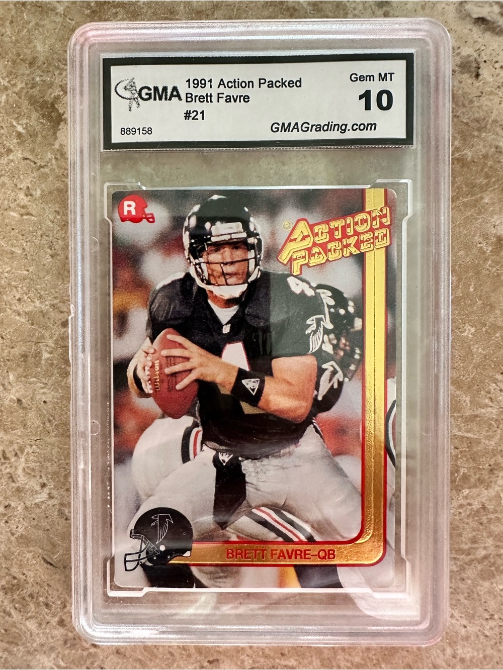 1991 Action Packed Graded Football Trading Card GMA 10 Gem MT